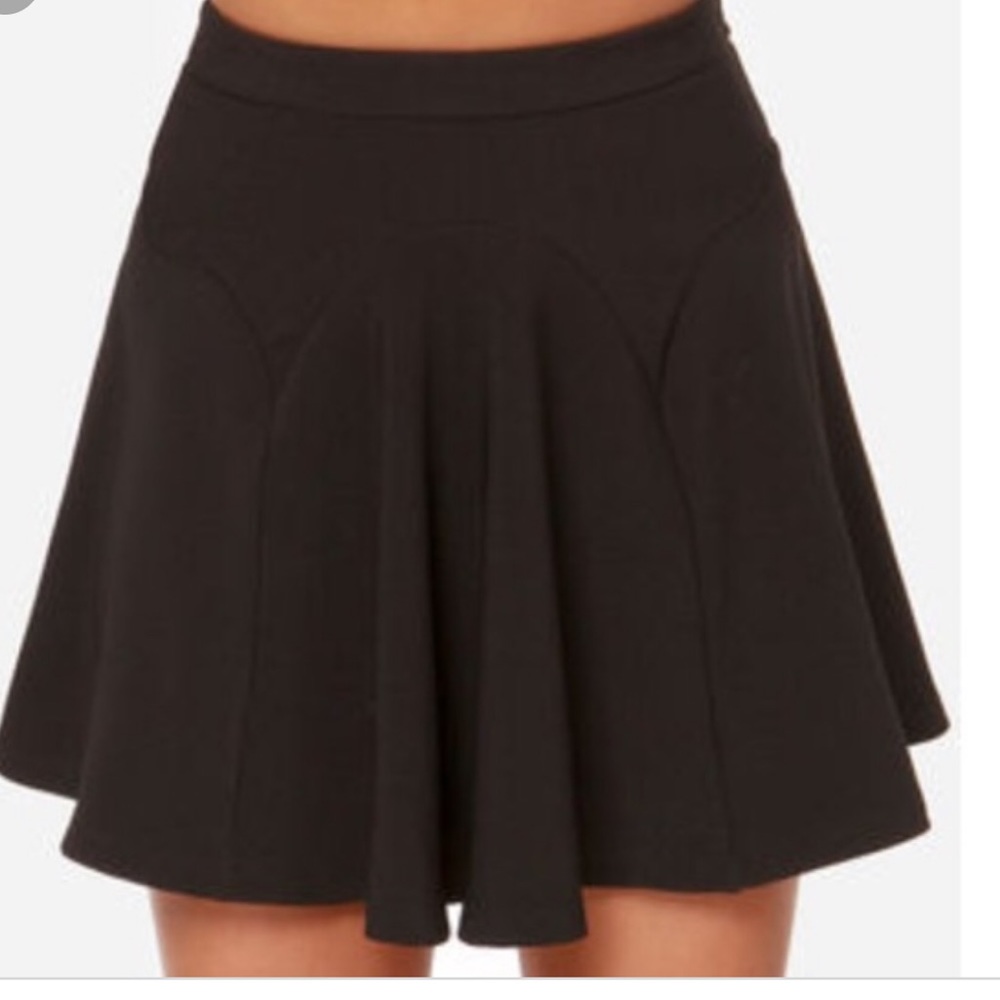 Lush Black Textured Mini Skater Skirt Small
